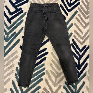 High rise skinny black faded jeans